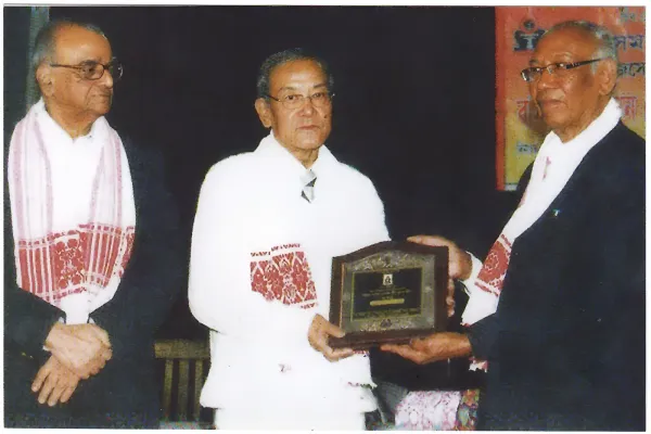 Prof Taid receives an honorary doctorate from Assam Governor Jagdish Mukhi. The doctorate was awarded by Krishna Kanta Handiqui State Open University in 2019.