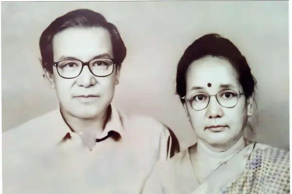 A photograph from 2000 with his wife Basanti.