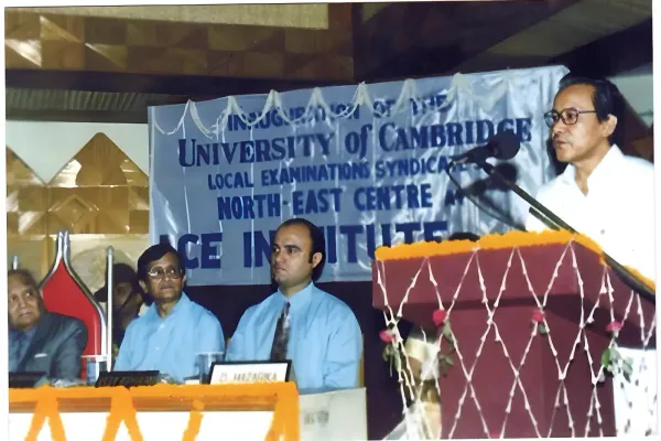 At the inauguration of the University of Cambridge Local Examination Syndicate, North East Centre.