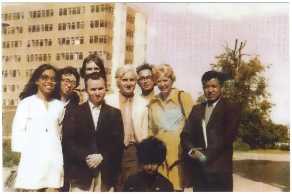 A 1974 photograph of Prof Taid while studying at the University of Reading, UK.