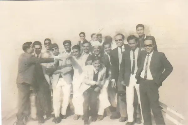 A photograph of Prof. Taid from a Cotton College staff picnic in 1969.