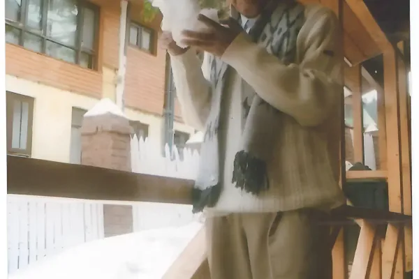 Enjoying snow in Kashmir.