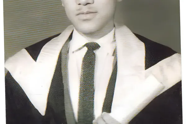 Prof Taid holding his MA Degree from Delhi University in 1966.
