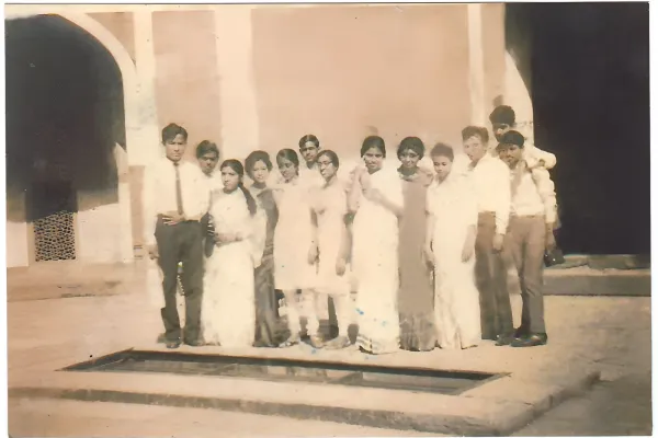 Prof Taid with students of Cotton College during an educational excursion to North India.