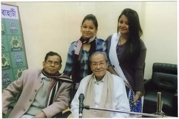 At All India Radio Guwahati, after recording an interview.