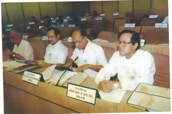 Photo of Prof Taid attending an education meeting at Vigyan Bhawan in 2002.