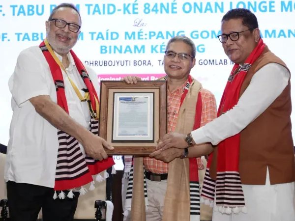 Photographs documenting the 2026 Taburam Taid Memorial Literary Awards ceremony and cultural presentations.