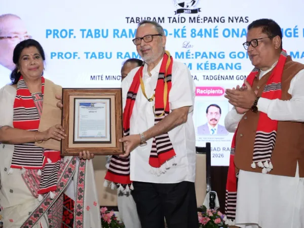 Photographs documenting the 2026 Taburam Taid Memorial Literary Awards ceremony and cultural presentations.