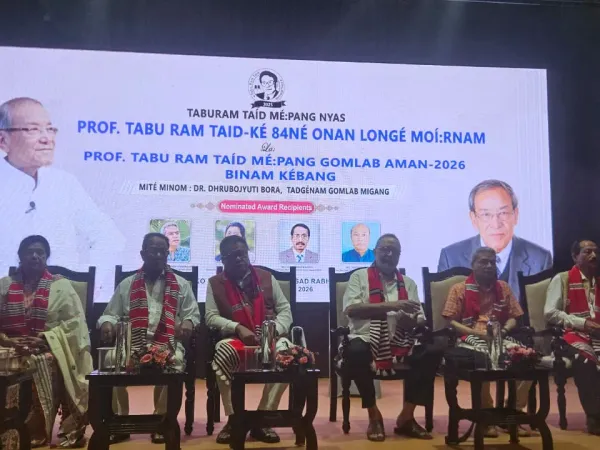 Photographs documenting the 2026 Taburam Taid Memorial Literary Awards ceremony and cultural presentations.