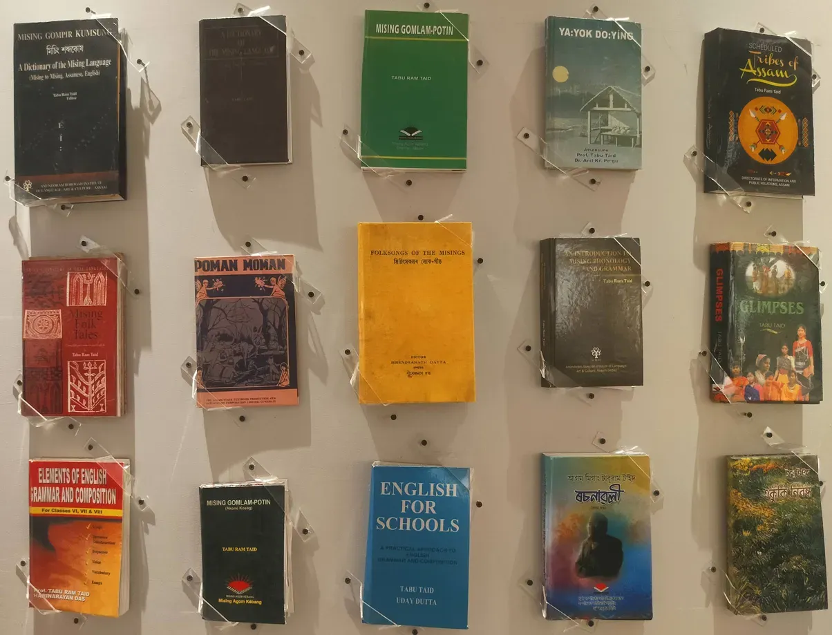 Collection of Mising dictionaries, grammars, and publications authored by Late Tabu Ram Taid
